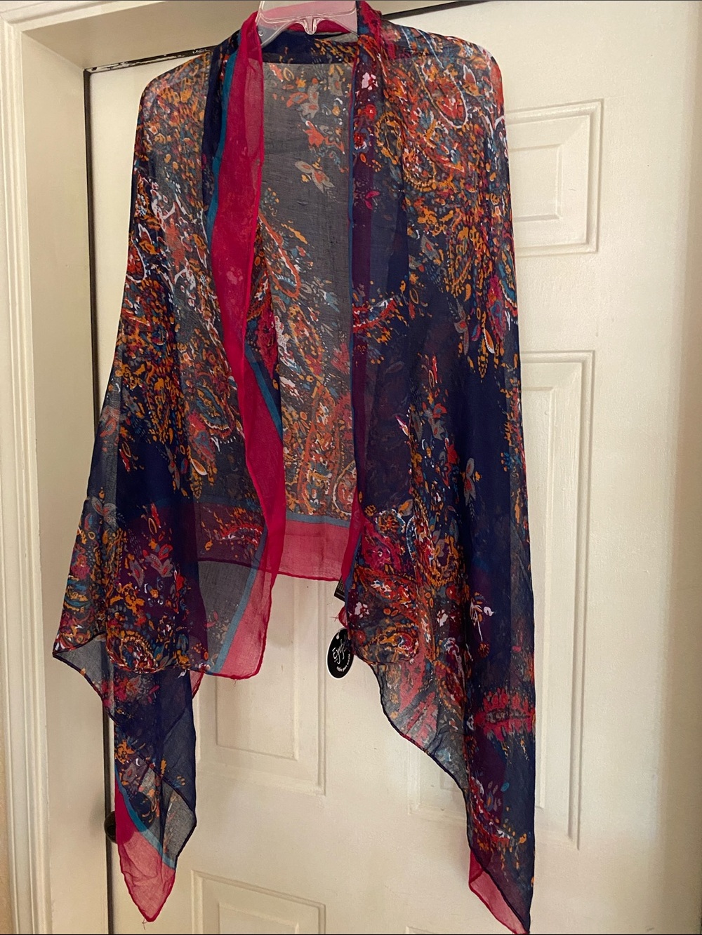 Floral Pink and Navy Scarf / Wrap